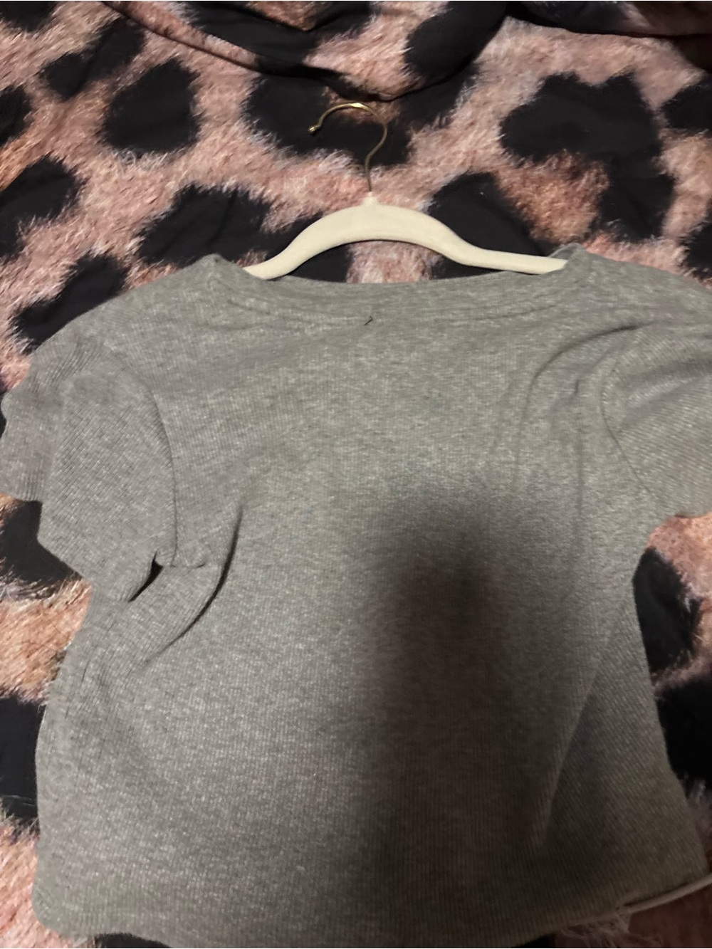 Forever 21 Gray Ribbed Short Sleeve Tee